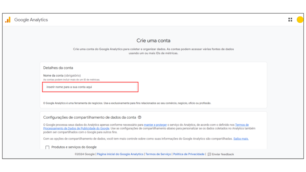 Como criar uma conta no GA4